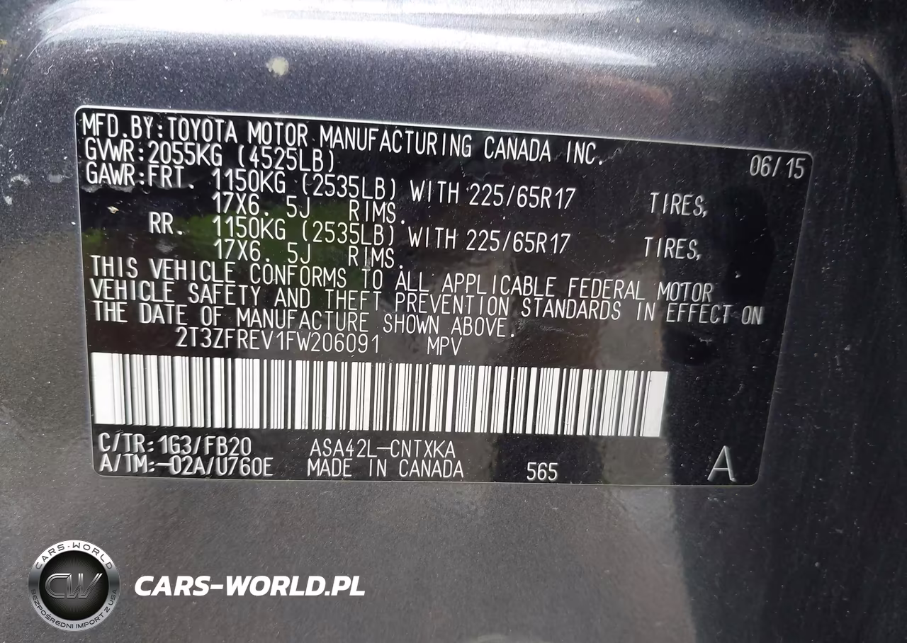 2015 Toyota Rav4 Le VIN:2T3ZFREV1FW206091 - 9