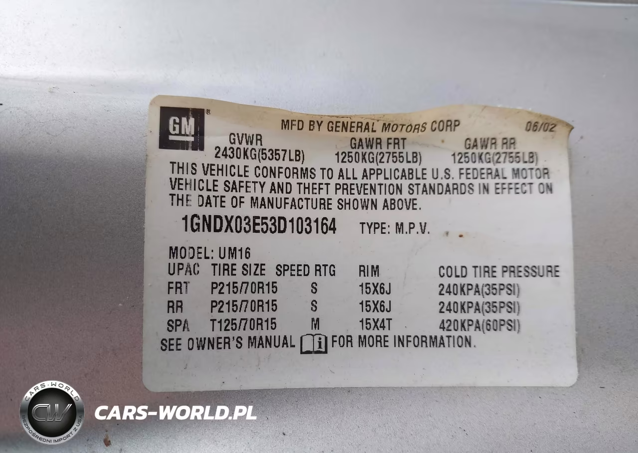 2003 Chevrolet Venture Ls 1Sc Pkg VIN:1GNDX03E53D103164 - 9