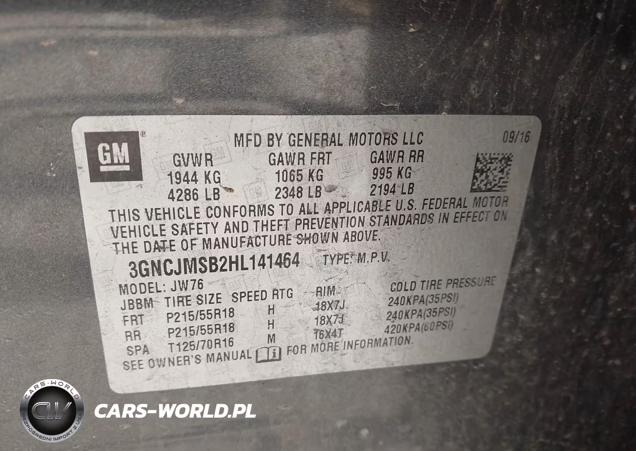 2017 Chevrolet Trax Premier VIN:3GNCJMSB2HL141464 - 9