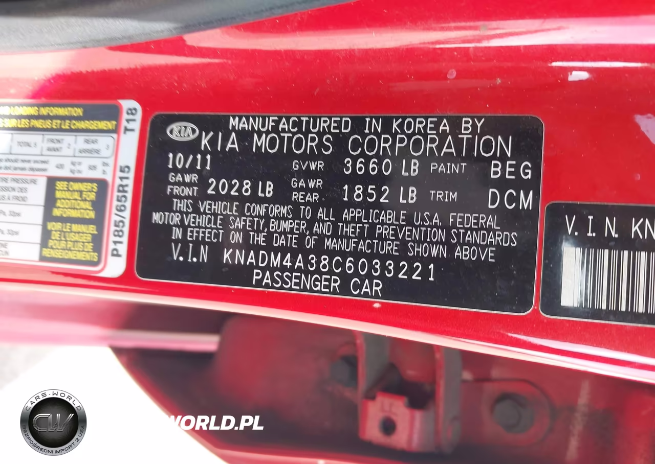 2012 Kia Rio Lx VIN:KNADM4A38C6033221 - 9