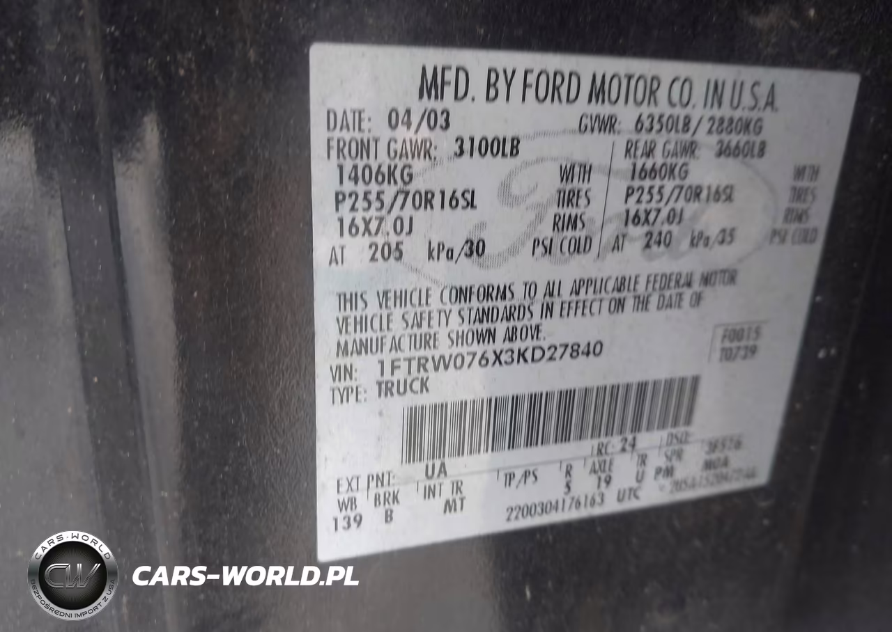 2003 Ford F-150 Lariat-Xlt VIN:1FTRW076X3KD27840 - 9