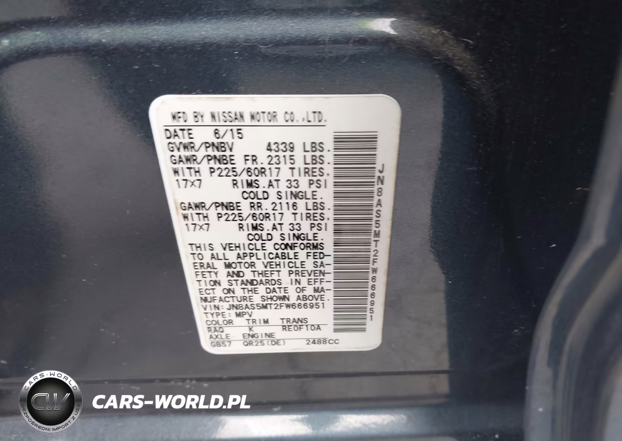 2015 Nissan Rogue Select S VIN:JN8AS5MT2FW666951 - 9