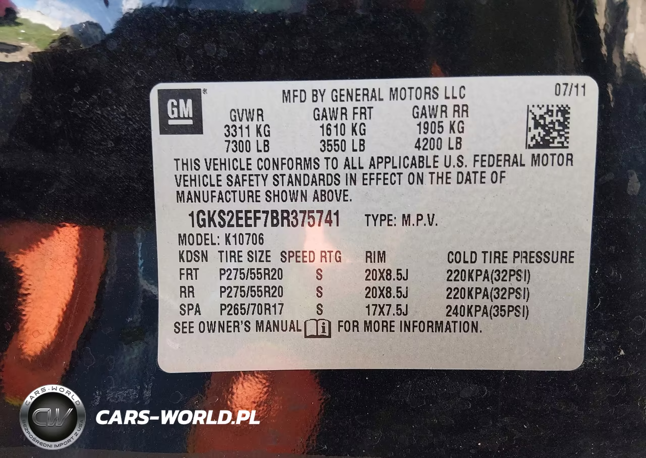 2011 GMC Yukon Denali VIN:1GKS2EEF7BR375741 - 9