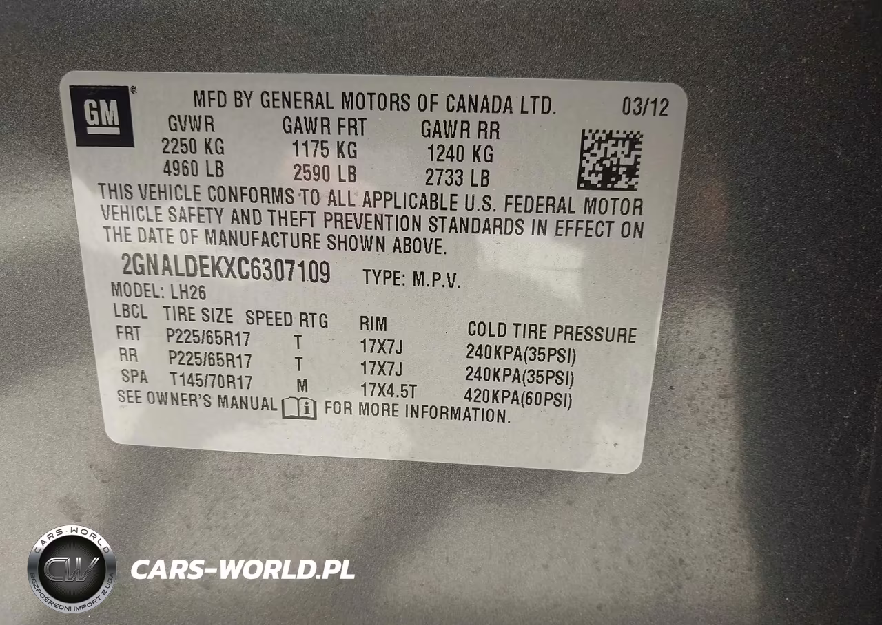 2012 Chevrolet Equinox 1Lt VIN:2GNALDEKXC6307109 - 9