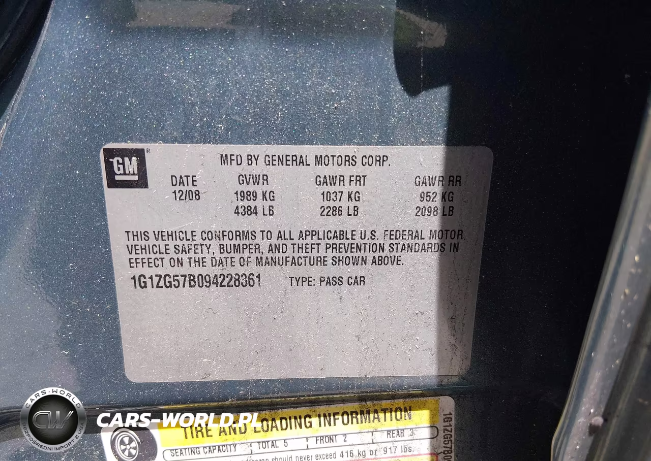 CHEVROLET MALIBU VIN:1G1ZG57B094228361 - 9