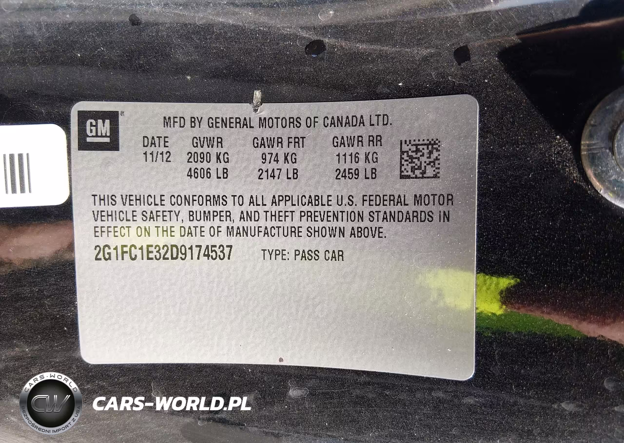 2013 Chevrolet Camaro 2Lt VIN:2G1FC1E32D9174537 - 9