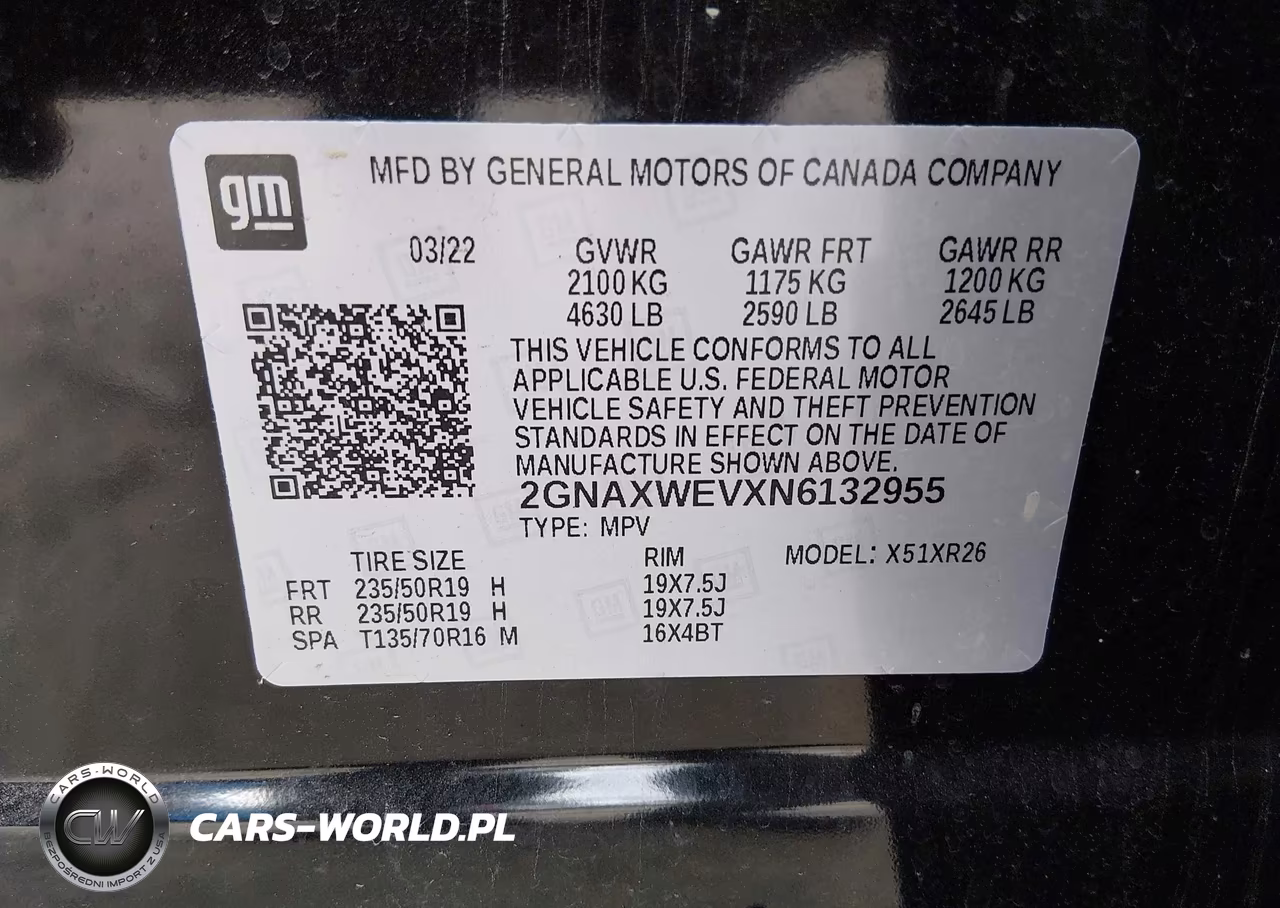 2022 Chevrolet Equinox Awd Rs VIN:2GNAXWEVXN6132955 - 9