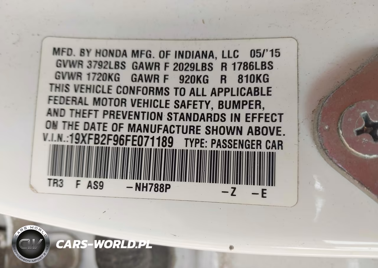 HONDA CIVIC EXL VIN:19XFB2F96FE071189 - 9