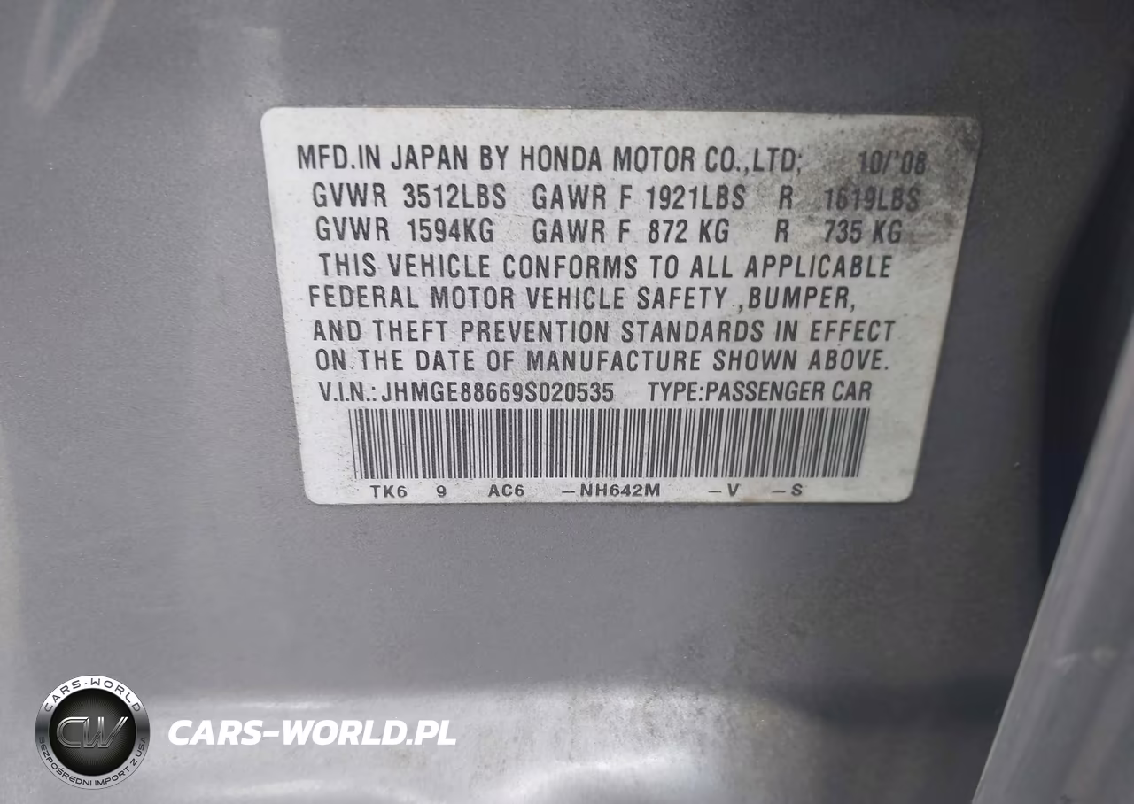 2009 Honda Fit Sport VIN:JHMGE88669S020535 - 9
