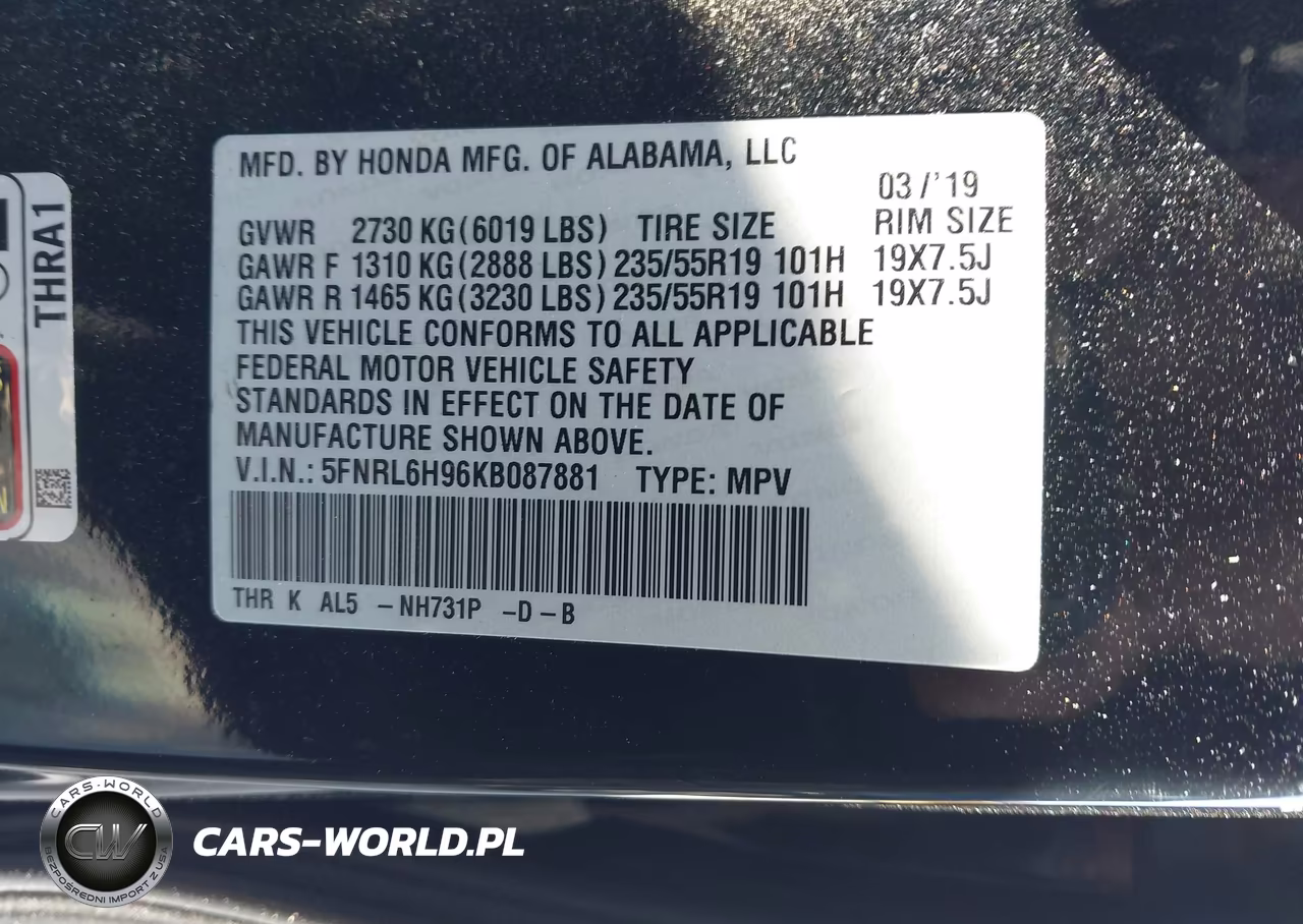 2019 Honda Odyssey Elite VIN:5FNRL6H96KB087881 - 9