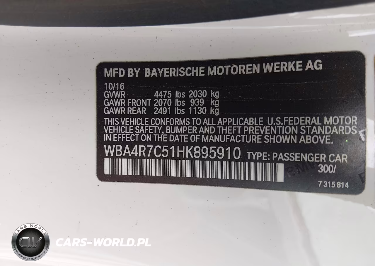 2017 BMW 430I VIN:WBA4R7C51HK895910 - 9
