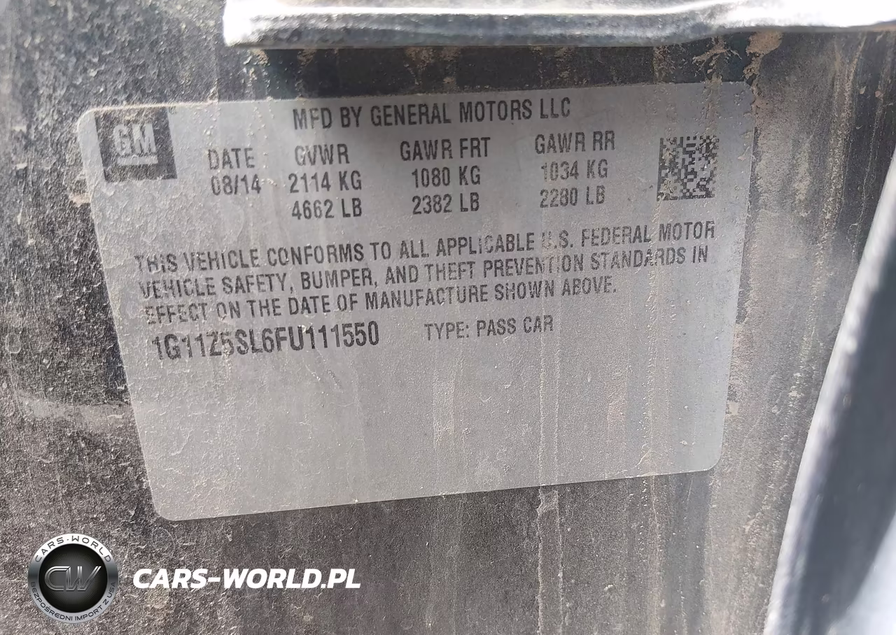 2015 Chevrolet Impala Ls VIN:1G11Z5SL6FU111550 - 9