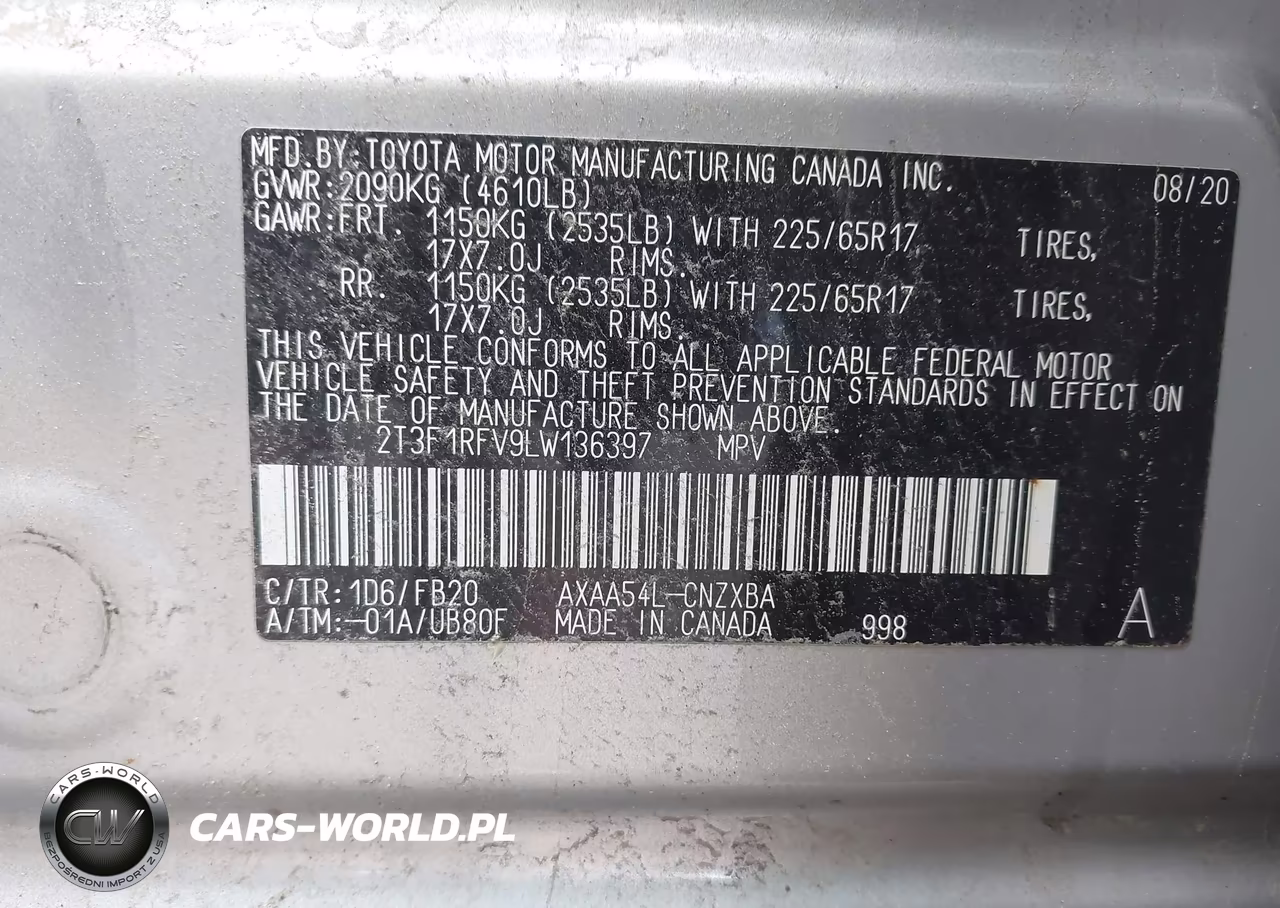 2020 Toyota Rav4 Le VIN:2T3F1RFV9LW136397 - 9