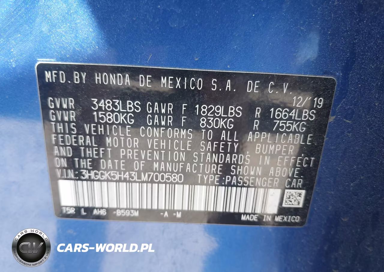 2020 Honda Fit Lx VIN:3HGGK5H43LM700580 - 9