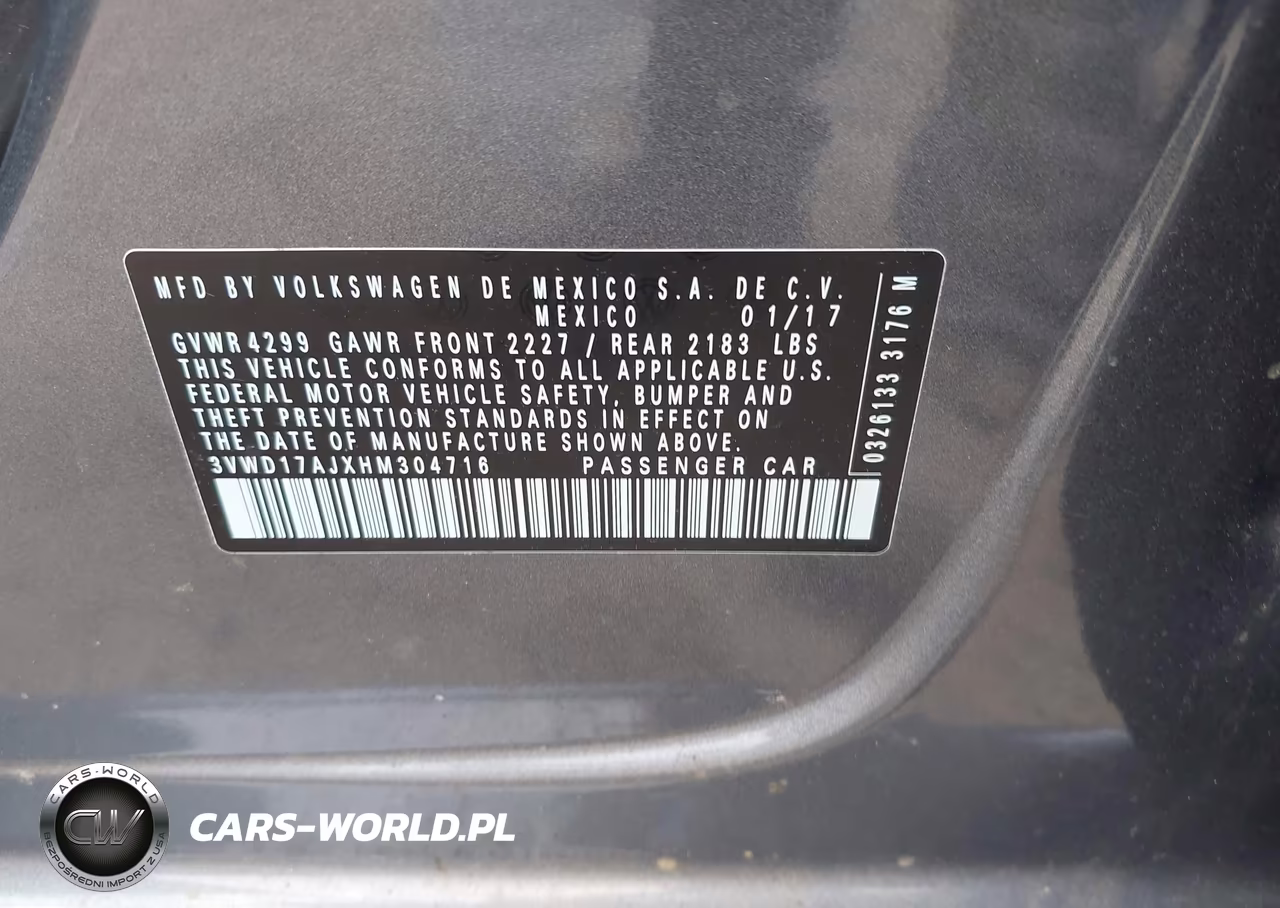 2017 Volkswagen Jetta 1.8T Sport VIN:3VWD17AJXHM304716 - 9