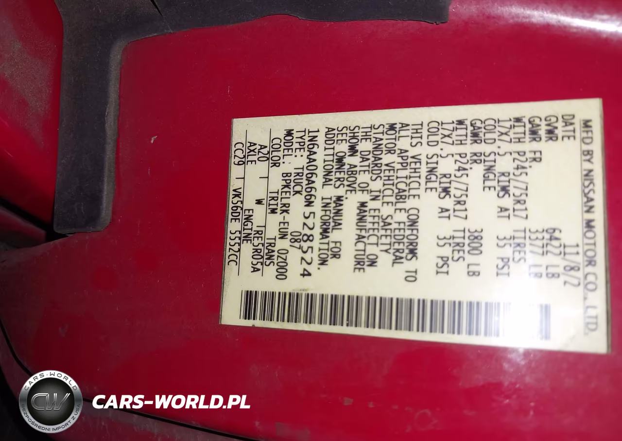 2006 Nissan Titan Xe VIN:1N6AA06A66N528524 - 9