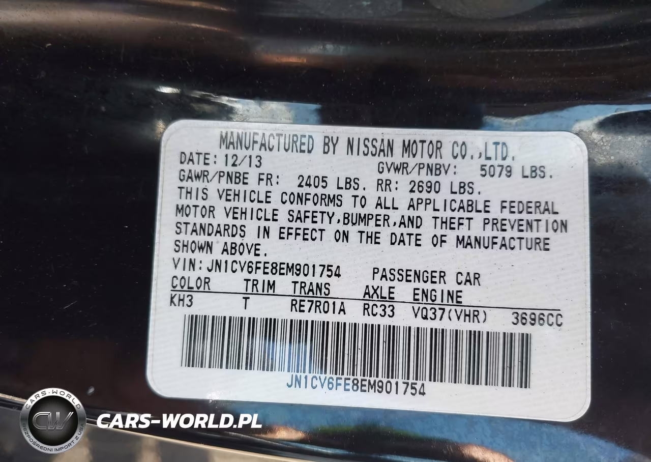 2014 Infiniti Q60 VIN:JN1CV6FE8EM901754 - 9