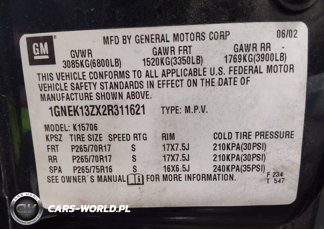 2002 Chevrolet Tahoe Z71 VIN:1GNEK13ZX2R311621 - 9