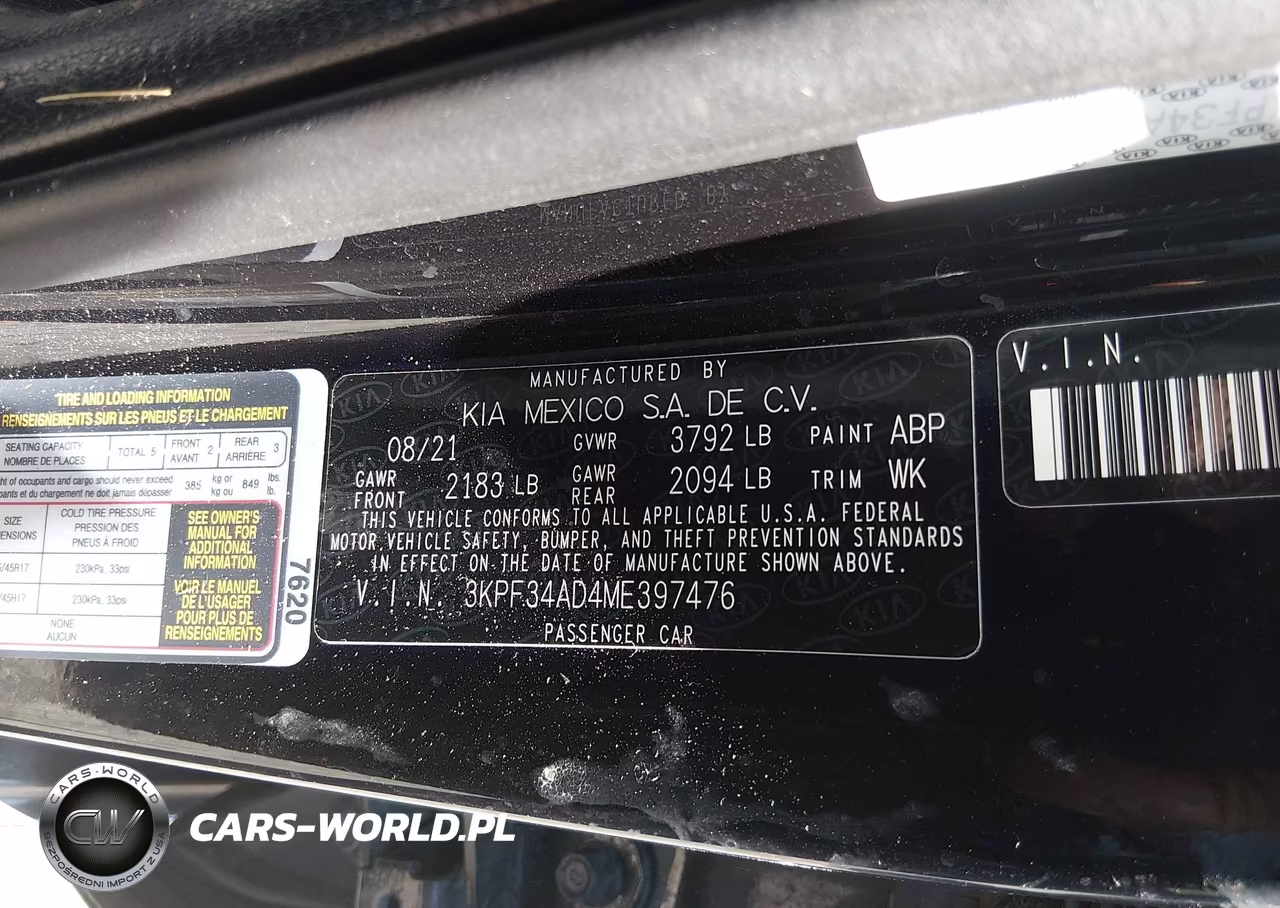 2021 Kia Forte Gt-Line VIN:3KPF34AD4ME397476 - 9