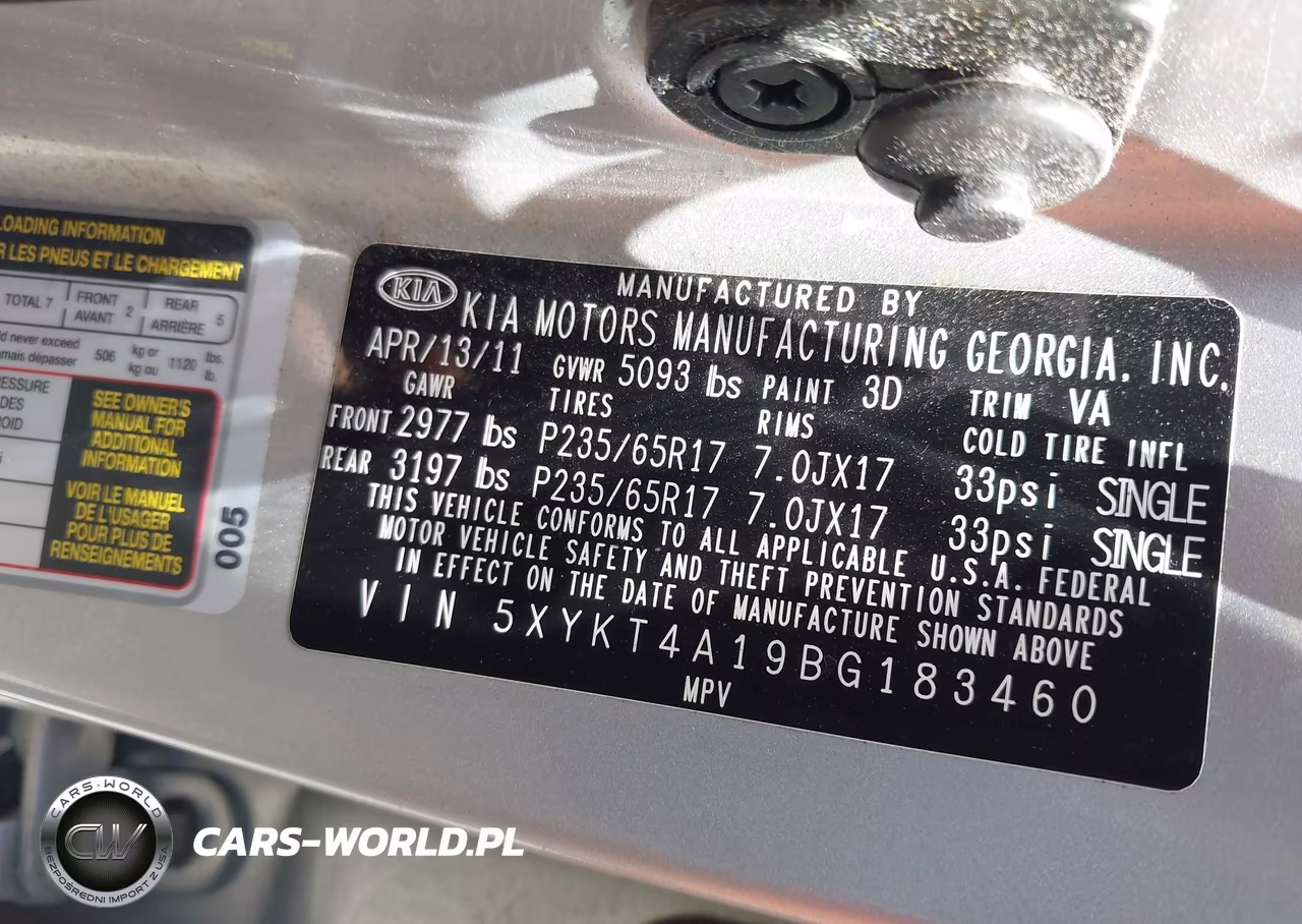 2011 Kia Sorento Lx VIN:5XYKT4A19BG183460 - 9