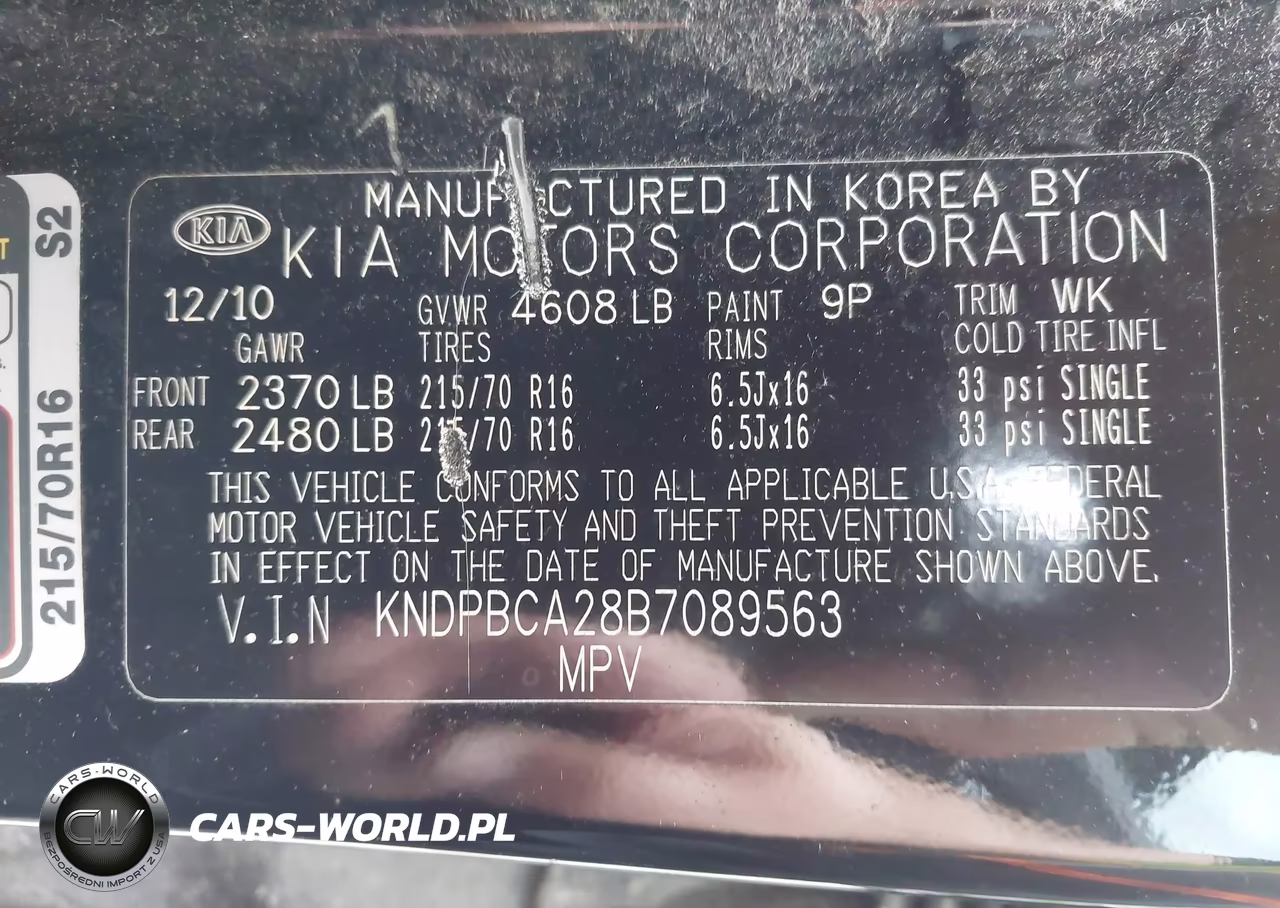 2011 Kia Sportage Lx VIN:KNDPBCA28B7089563 - 9