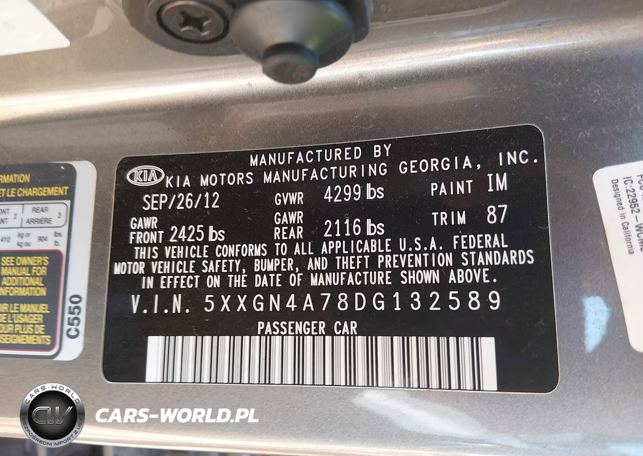 2013 Kia Optima Ex VIN:5XXGN4A78DG132589 - 9
