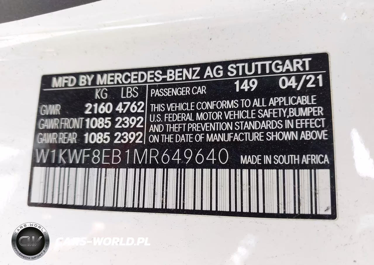 2021 Mercedes-Benz C 300 4Matic VIN:W1KWF8EB1MR649640 - 9