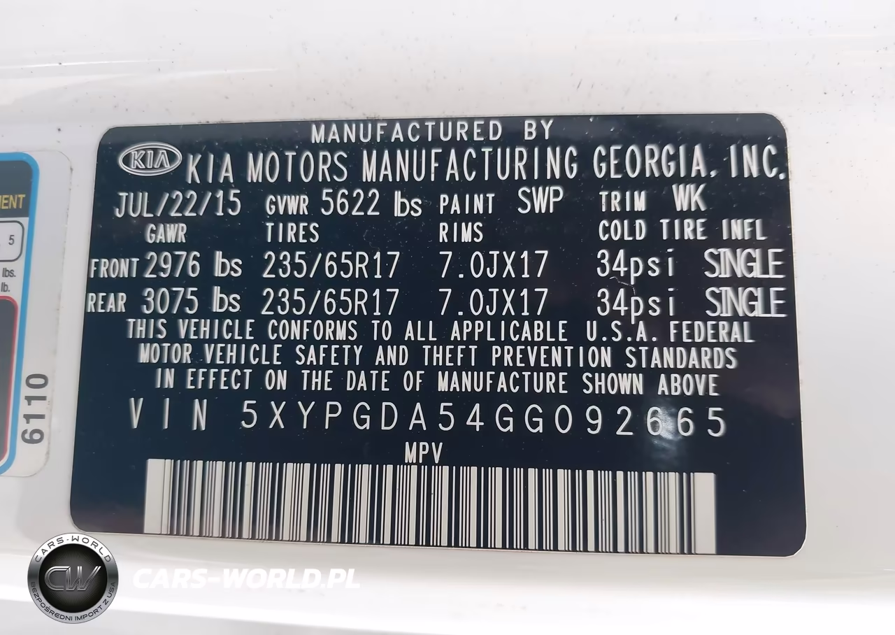 2016 Kia Sorento 3.3L Lx VIN:5XYPGDA54GG092665 - 9