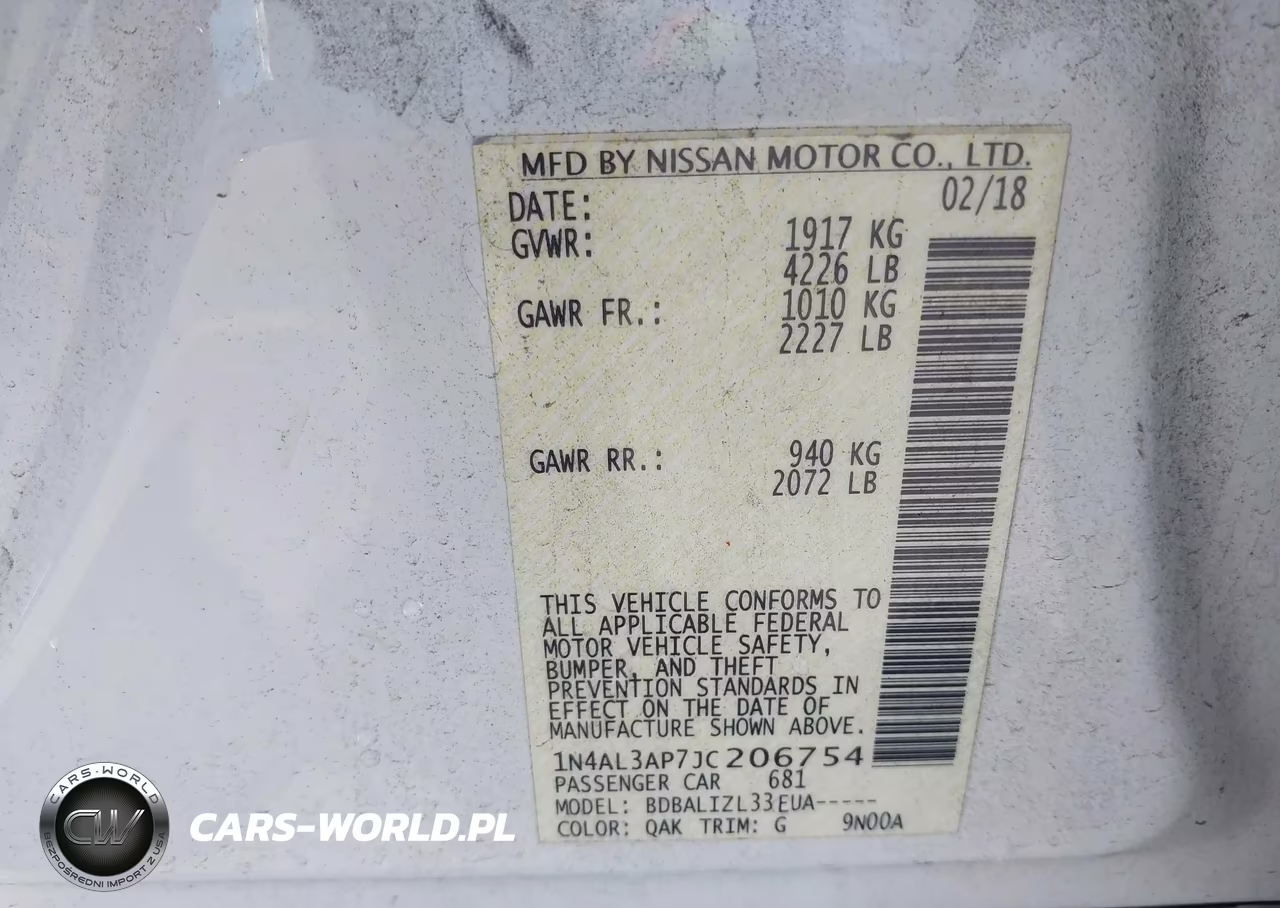 2018 Nissan Altima 2.5 Sv VIN:1N4AL3AP7JC206754 - 9