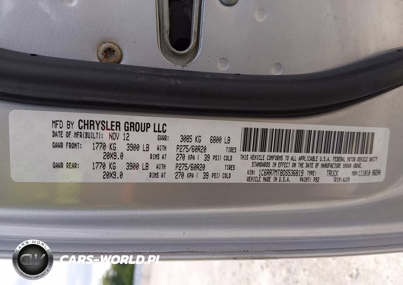 2013 Ram 1500 Sport VIN:1C6RR7MT8DS536819 - 9