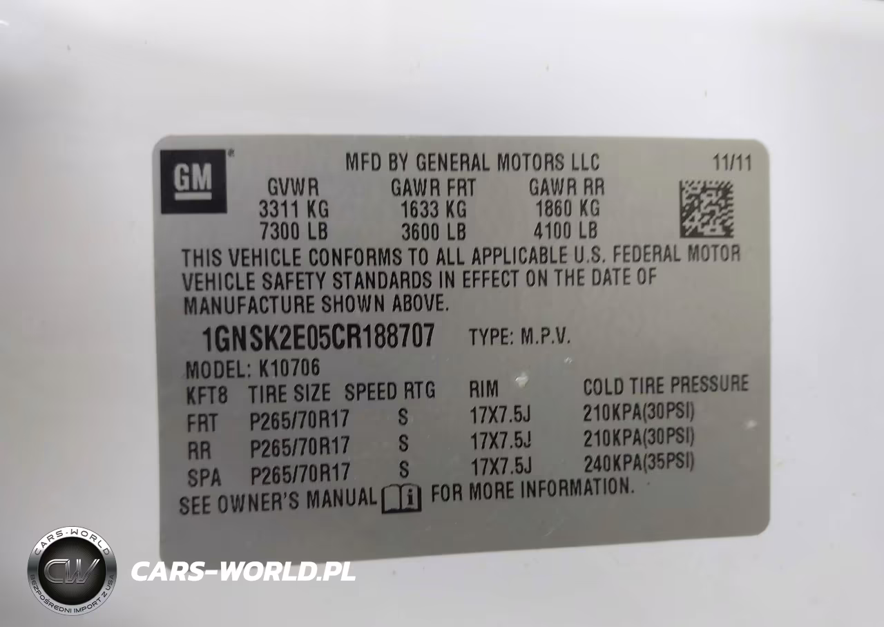 2012 Chevrolet Tahoe Ls VIN:1GNSKAE05CR188707 - 9
