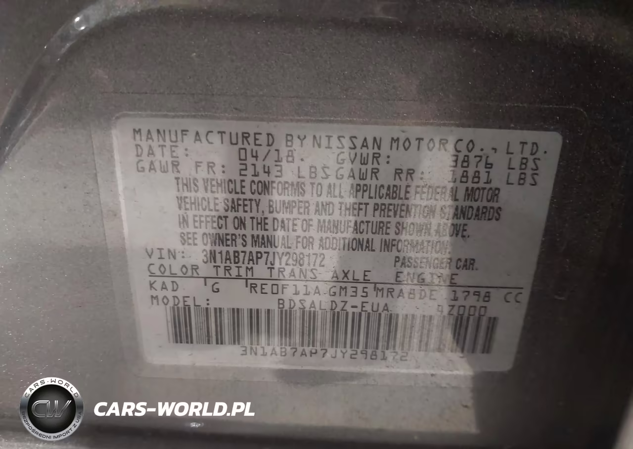 2018 Nissan Sentra Sv VIN:3N1AB7AP7JY298172 - 9