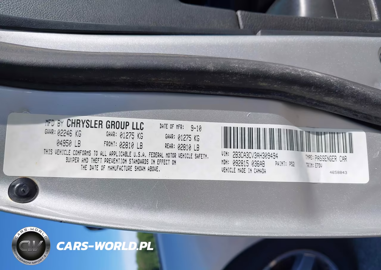 2010 Dodge Charger Sxt VIN:2B3CA3CV3AH309494 - 9