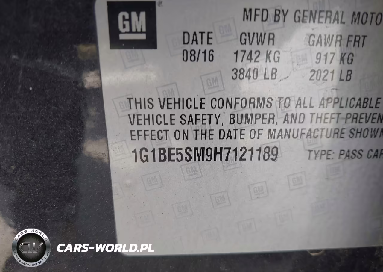 2017 Chevrolet Cruze Lt Auto VIN:1G1BE5SM9H7121189 - 9