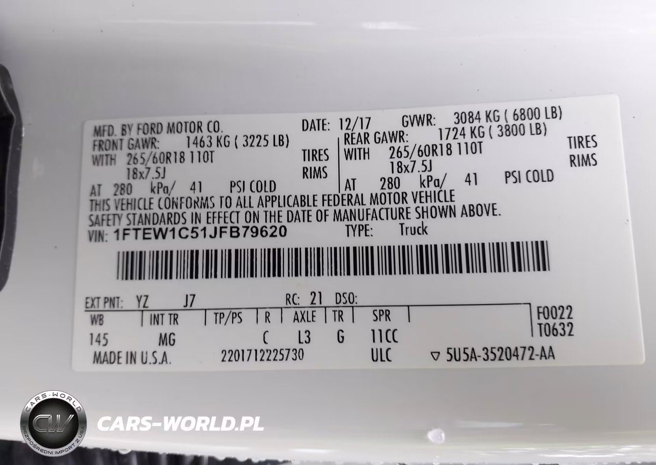 2018 Ford F150 Supercrew VIN:1FTEW1C51JFB79620 - 9