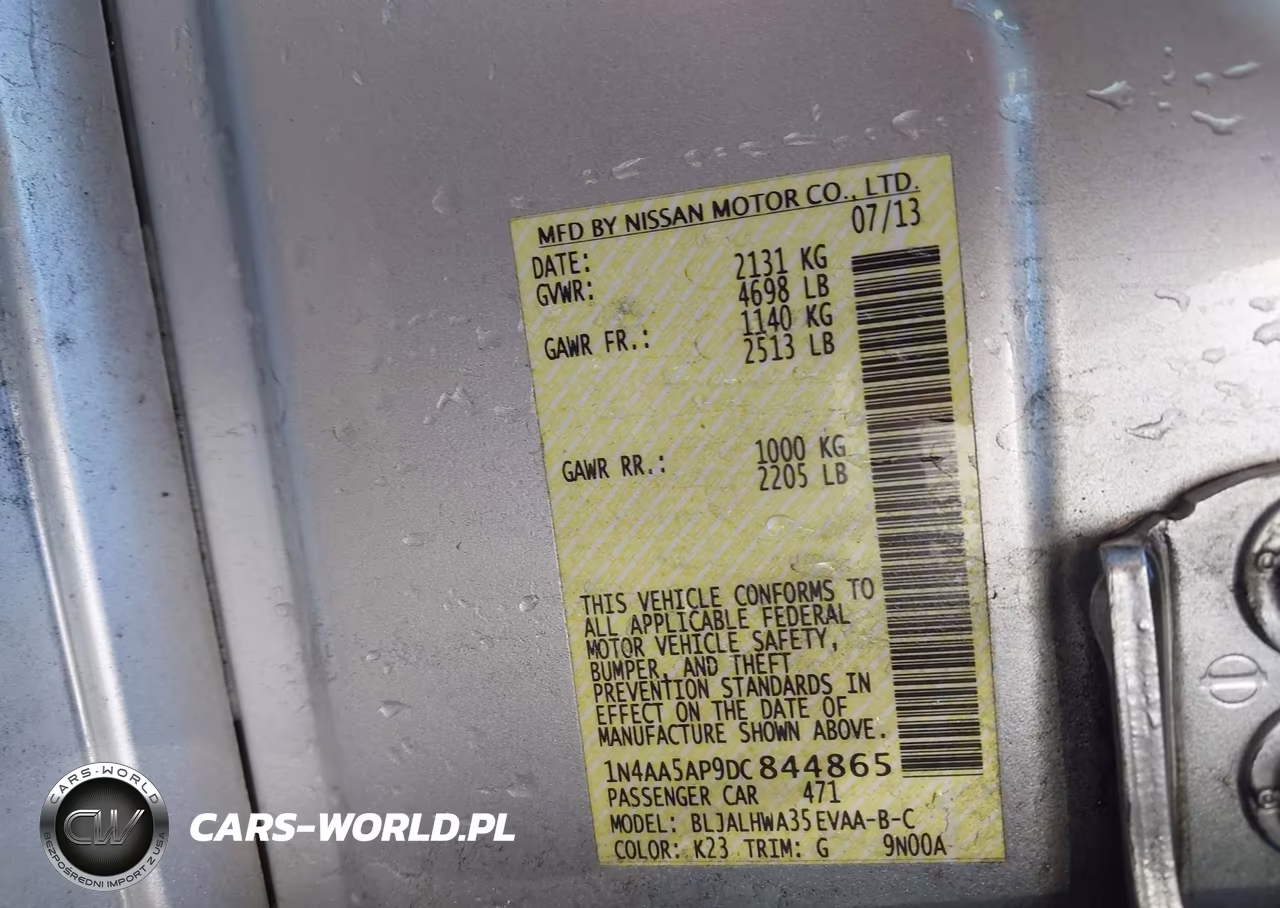 2013 Nissan Maxima 3.5 Sv VIN:1N4AA5AP9DC844865 - 9