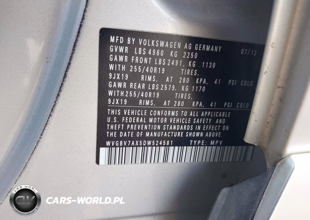 2013 Volkswagen Tiguan Sel VIN:WVGBV7AX5DW524581 - 9