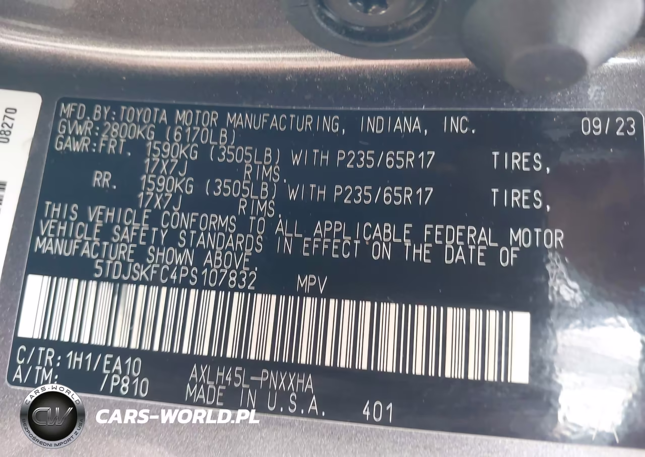2023 Toyota Sienna Xle VIN:5TDJSKFC4PS107832 - 9