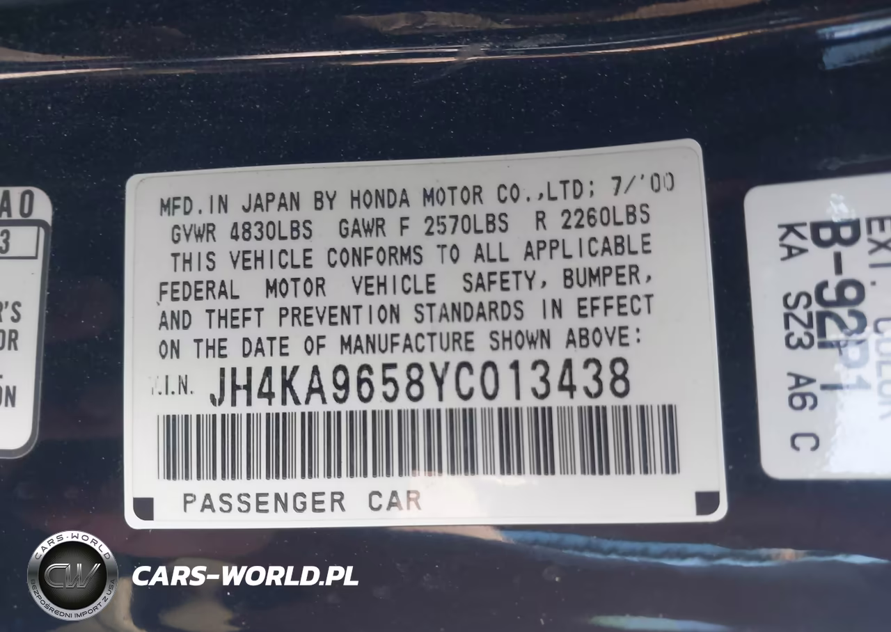 2000 Acura Rl 3.5 VIN:JH4KA9658YC013438 - 9