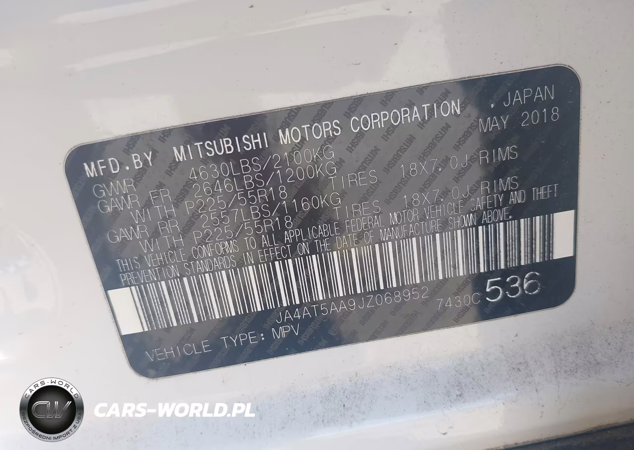 2018 Mitsubishi Eclipse Cross Se-Sel VIN:JA4AT5AA9JZ068952 - 9