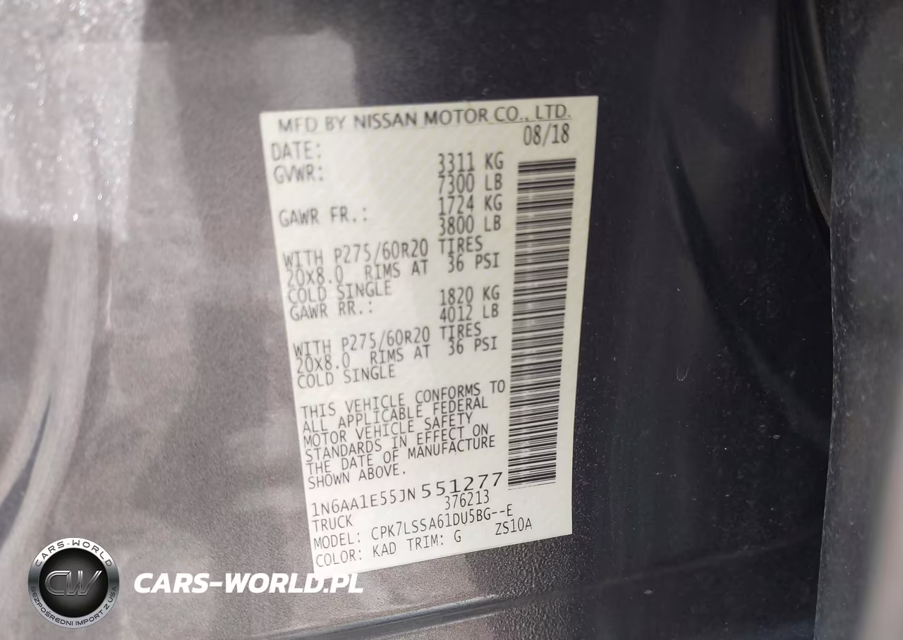 2018 Nissan Titan Sv VIN:1N6AA1E55JN551277 - 9