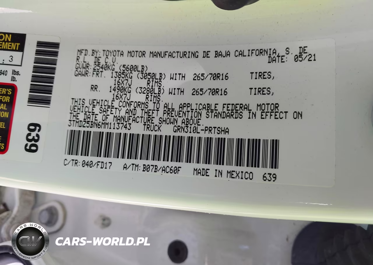2021 Toyota Tacoma Trd Off-Road VIN:3TMDZ5BN6MM113743 - 9