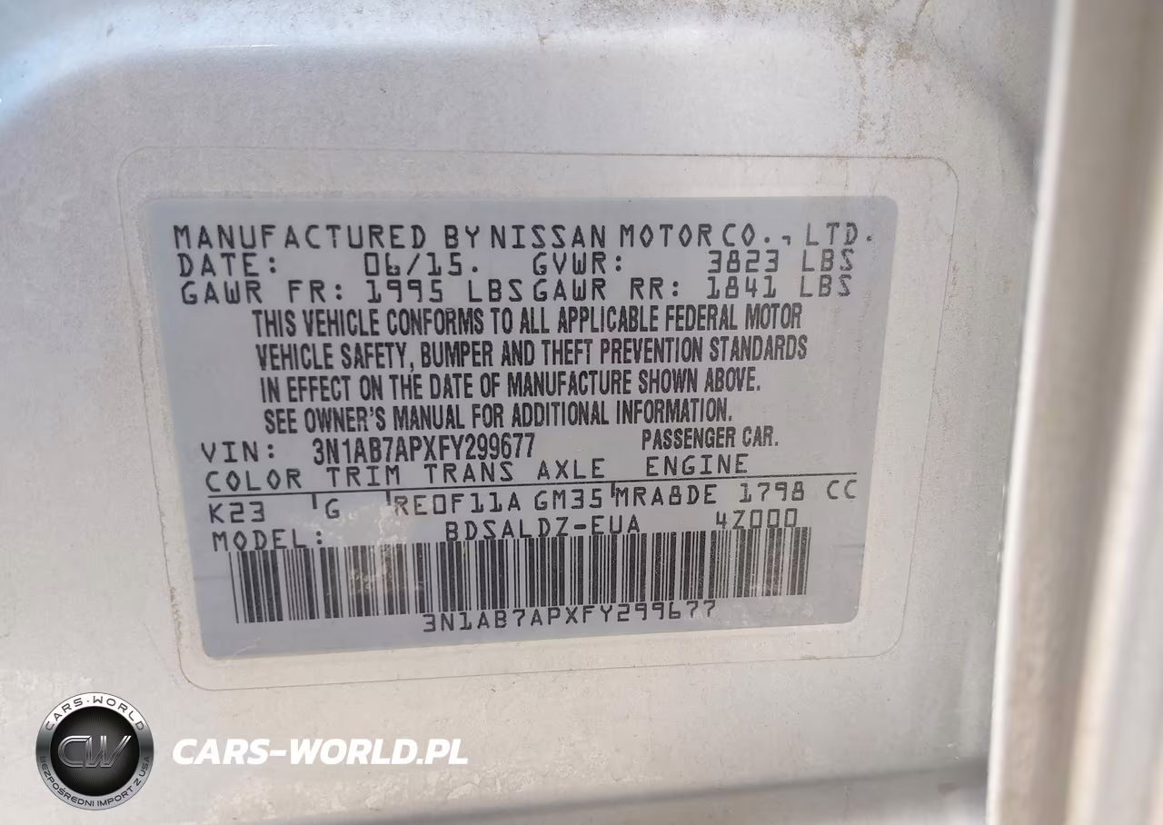 2015 Nissan Sentra Sv VIN:3N1AB7APXFY299677 - 9