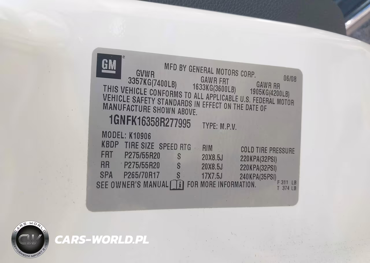 2008 Chevrolet Suburban 1500 Ltz VIN:1GNFK16358R277995 - 9