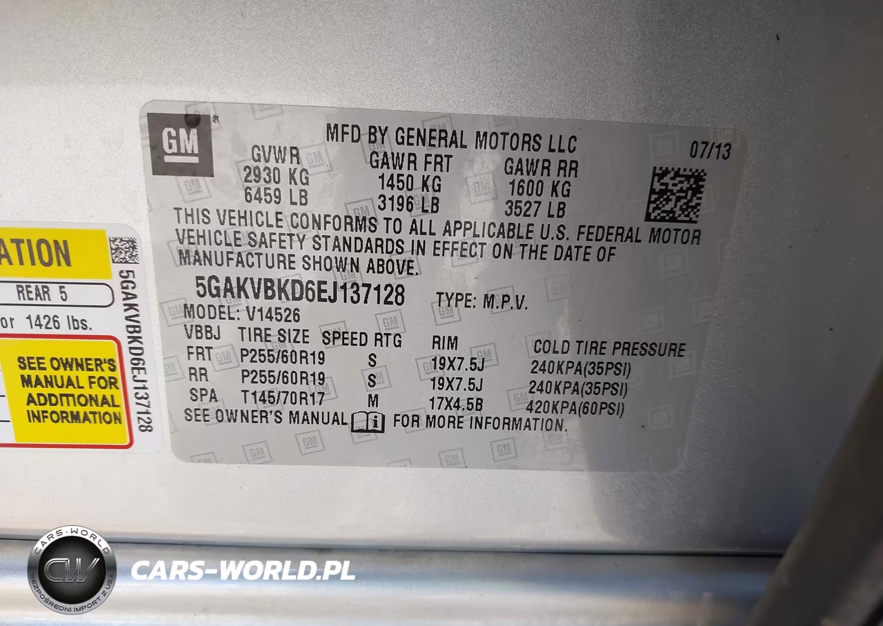 2014 Buick Enclave Leather VIN:5GAKVBKD6EJ137128 - 9