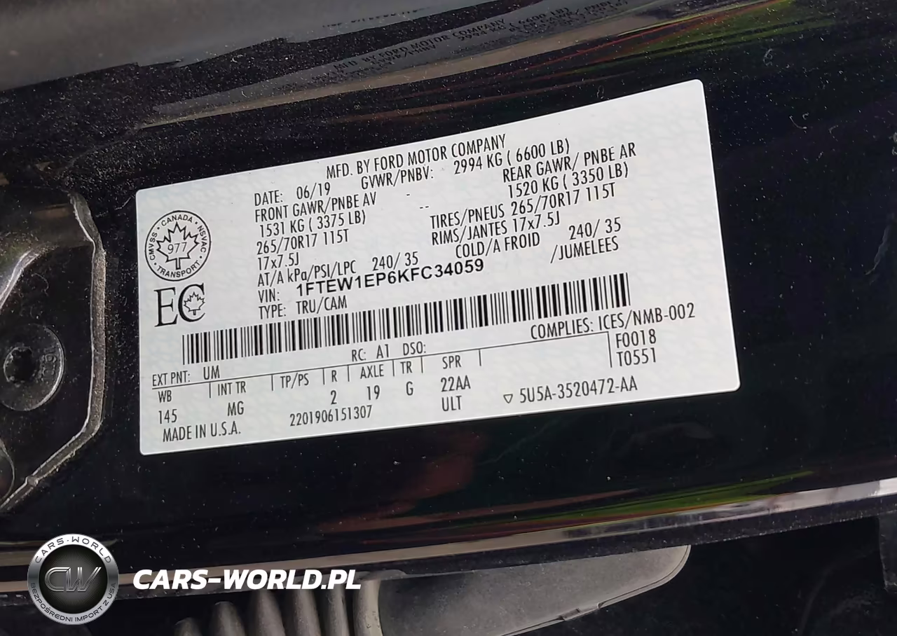 2019 Ford F-150 Xlt VIN:1FTEW1EP6KFC34059 - 9