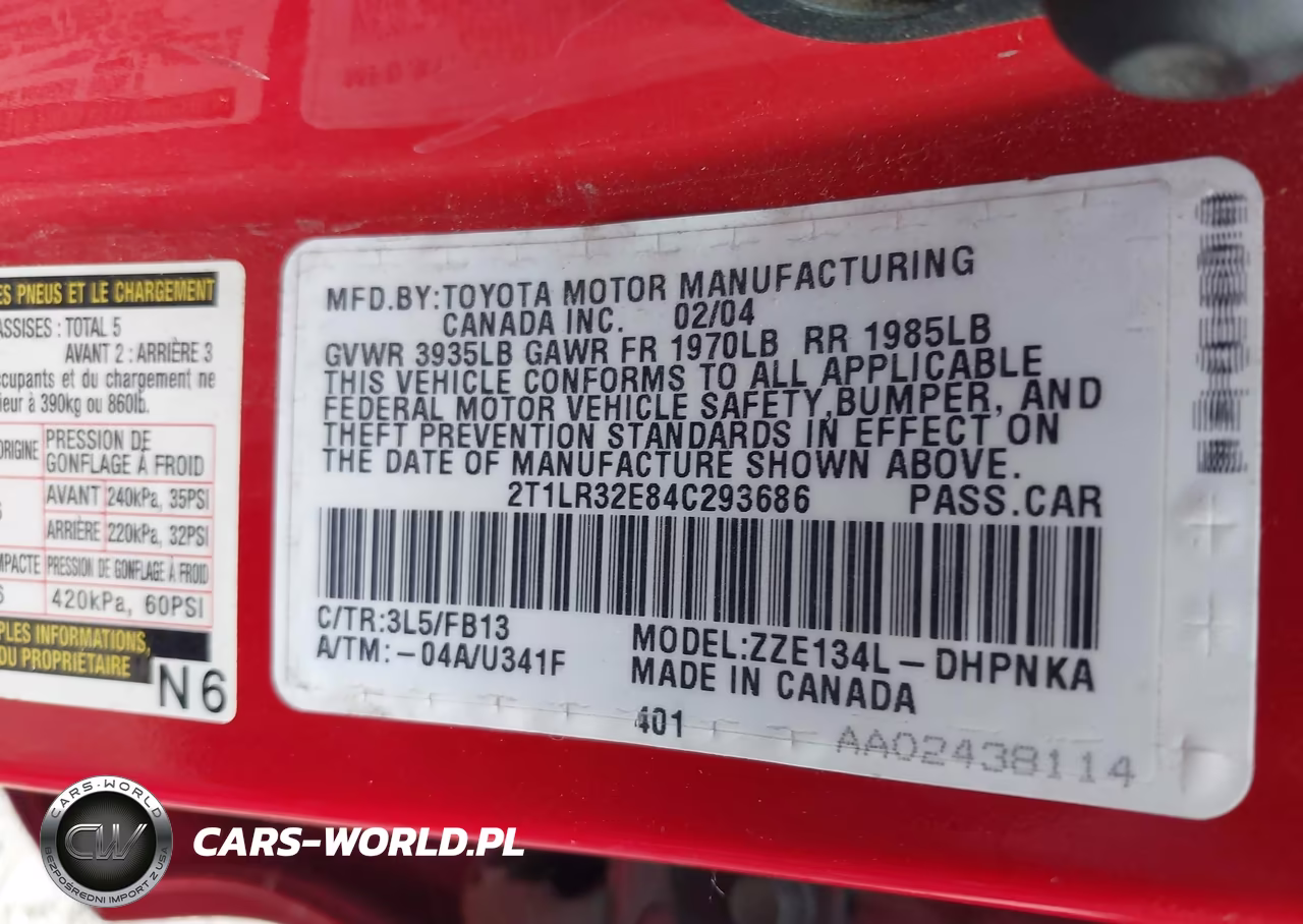 2004 Toyota Matrix Xr VIN:2T1LR32E84C293686 - 9