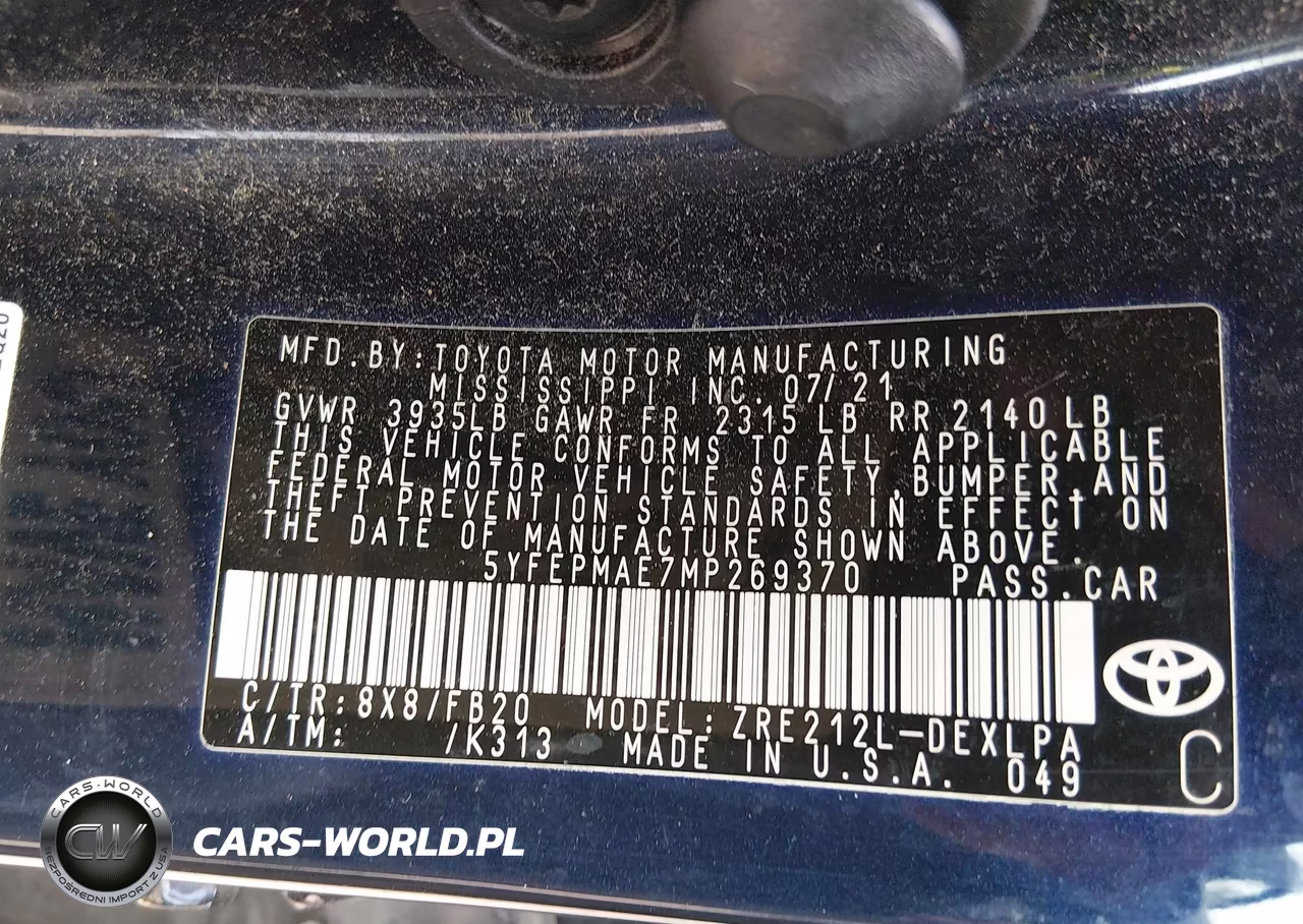 2021 Toyota Corolla Le VIN:5YFEPMAE7MP269370 - 9