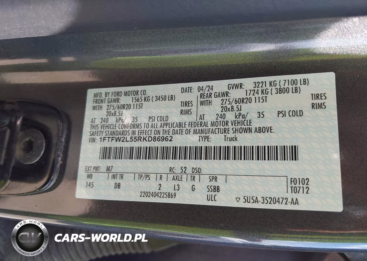 2024 Ford F-150 Stx VIN:1FTFW2L55RKD86962 - 9