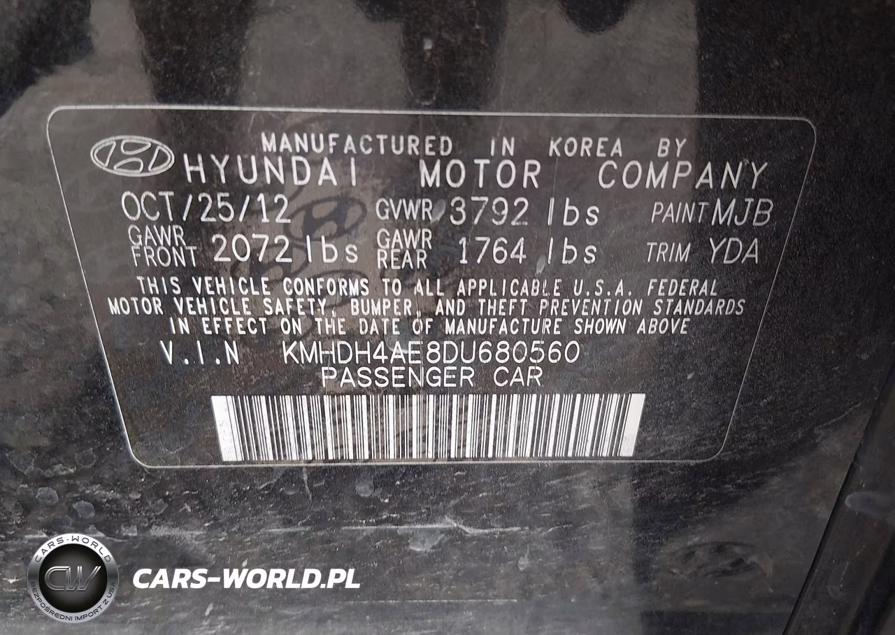 2013 Hyundai Elantra Gls VIN:KMHDH4AE8DU680560 - 9